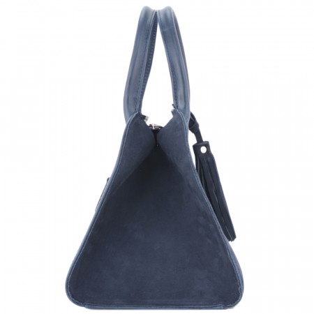 Женская кожаная сумка "Вирджиния" (синяя)