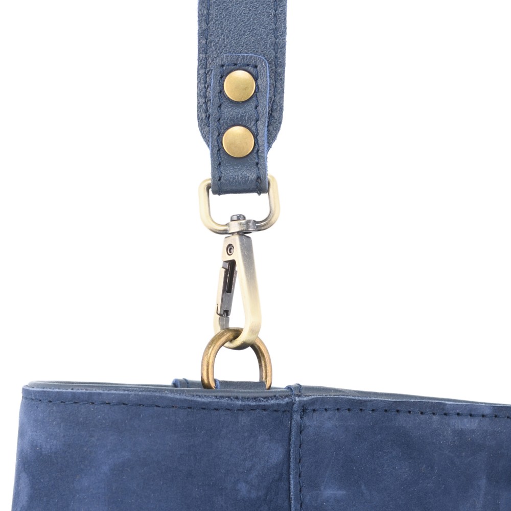 Кожаная женская сумка "Калипсо" (синяя)