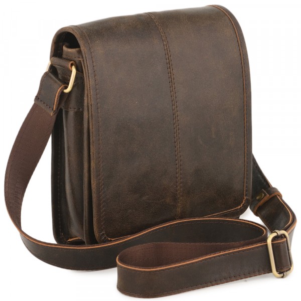 Кожаная сумка "Митчел мини" (коричневая наппа). фото 1