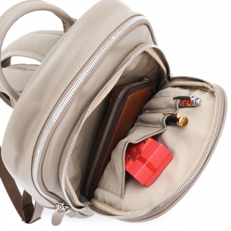 Кожаный рюкзак "Рамона" (бежевый)