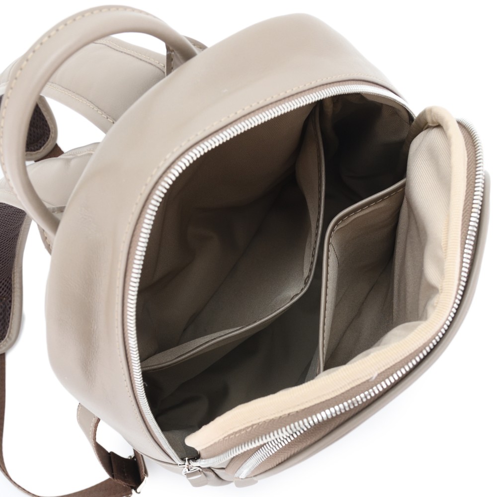 Кожаный рюкзак "Рамона" (бежевый)