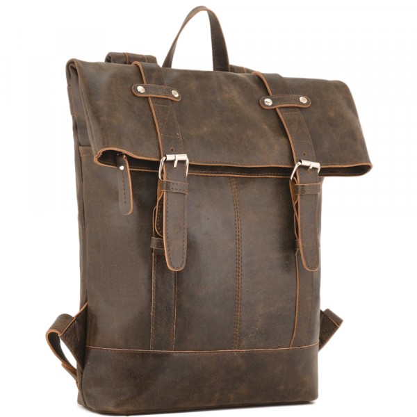 Кожаный рюкзак "Бэнжамин" (коричневая наппа). фото 1