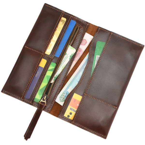 Кожаное портмоне Санкт-Петербург (коричневое гладкое). фото 1