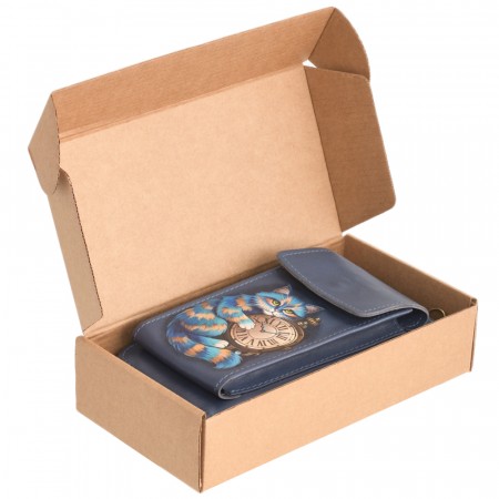 Кожаная косметичка "Лорен" (рыжая)