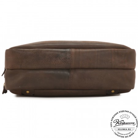 Кожаная мужская сумка-рюкзак "Генри" (коричневый)