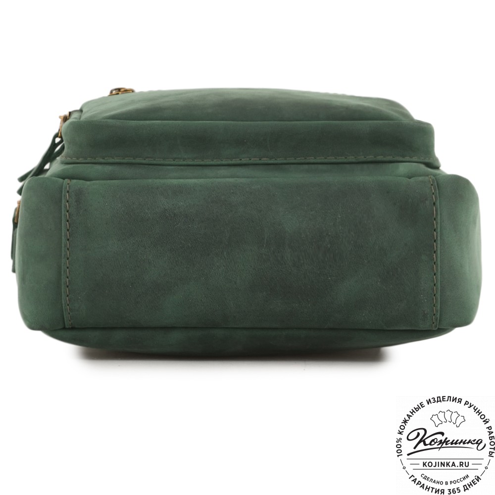  Мужская кожаная сумка "Гектор" (изумруд крейзи)