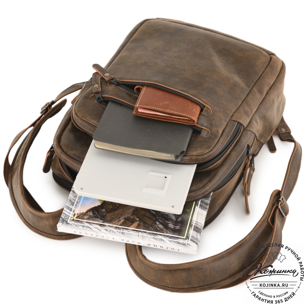 Мужской кожаный рюкзак "Джарвис" (коричневая наппа)
