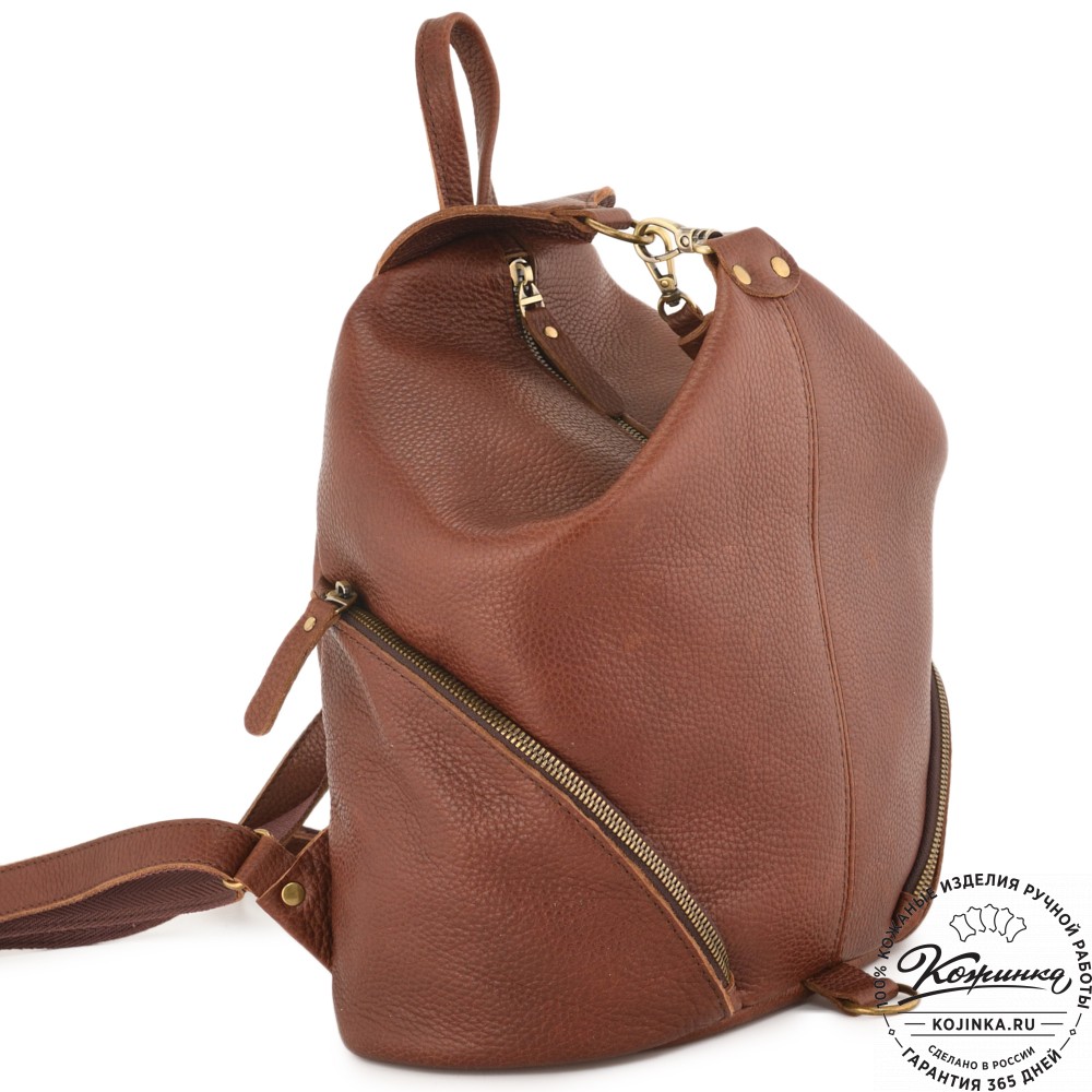 Женский кожаный рюкзак "Афродита" (фактура коричневый)