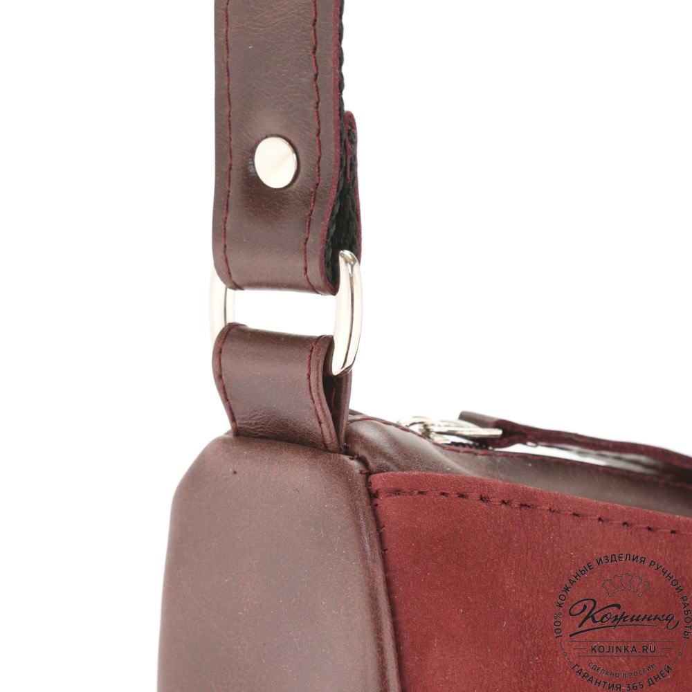 Женская кожаная сумка "Ладога" (вишня)