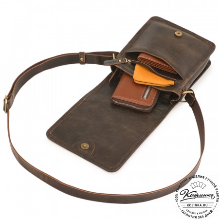Кожаная сумка "Митчел мини" (коричневая наппа)
