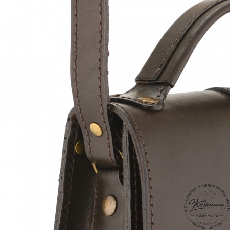 Кожаная сумка ручной работы "Париж" - с ручкой (темно-коричневый)