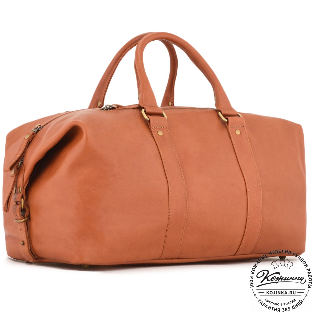 Кожаная дорожно-спортивная сумка Англия (рыжая сиама)