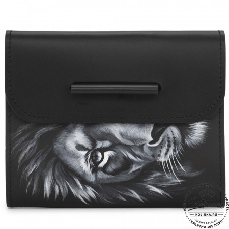 Кожаный ежедневник на кольцах "Самуэль" "Лев" (черный)