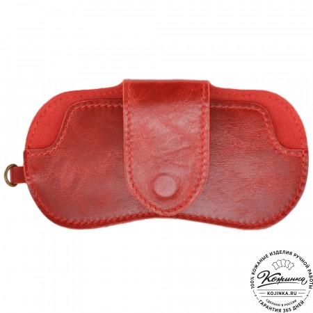 Кожаный чехол для очков "Бразилия" (глянец красный) 