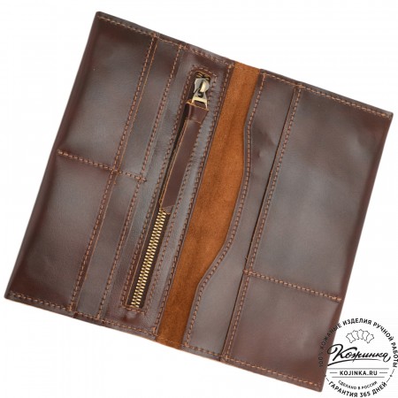 Кожаное портмоне Санкт-Петербург (коричневое гладкое)