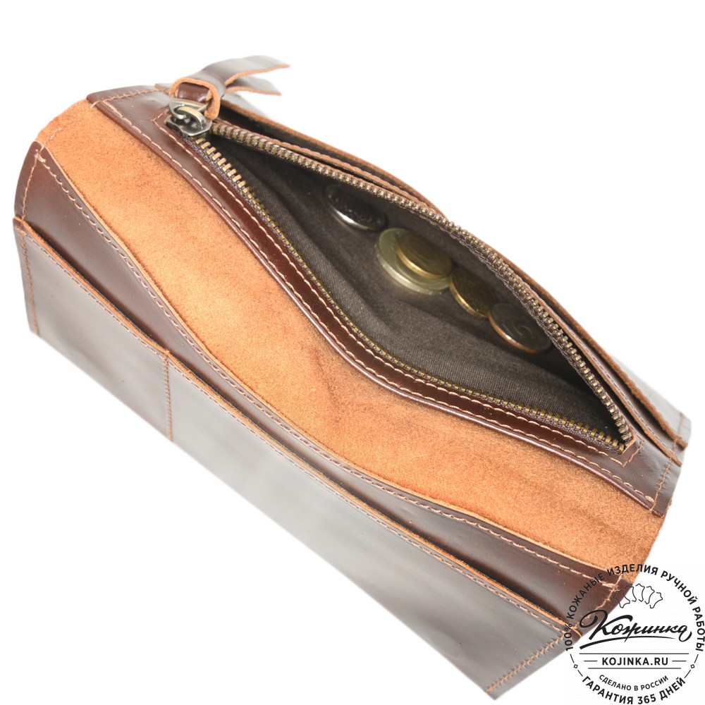 Кожаное портмоне Санкт-Петербург (коричневое гладкое)