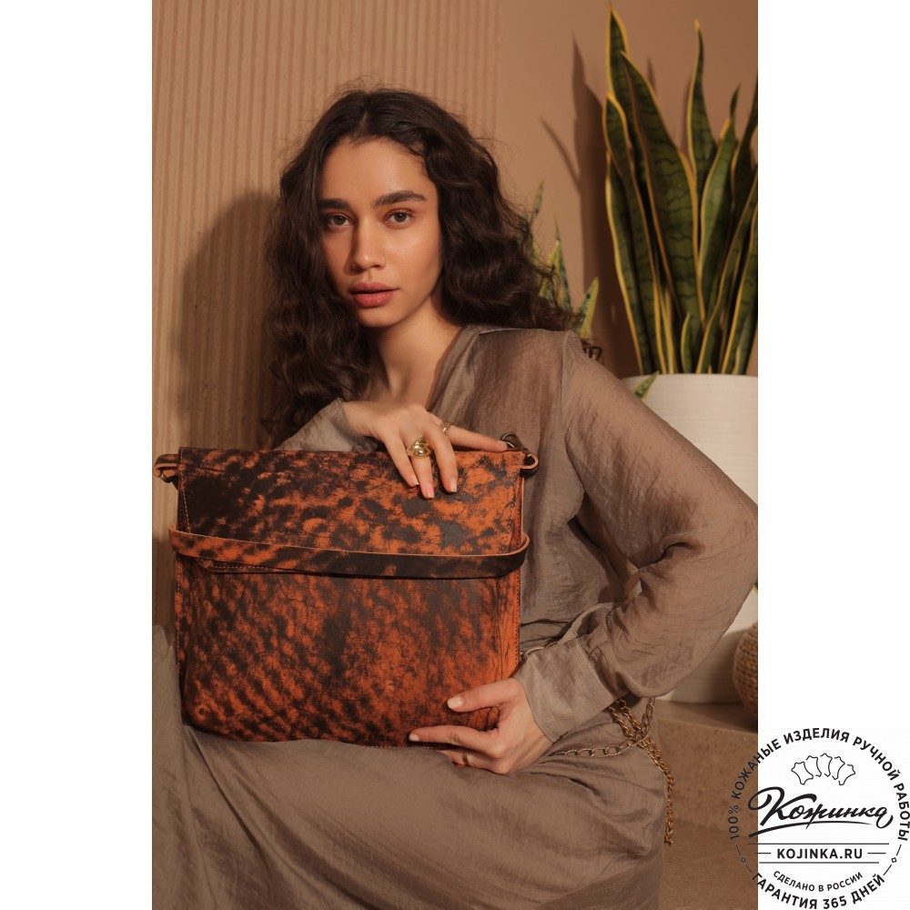 Кожаный планшет "Гудзон" (старение рыжий)