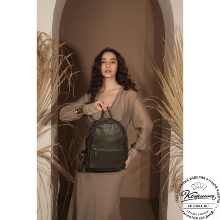 Кожаный рюкзак "Джессика" (оливковый)