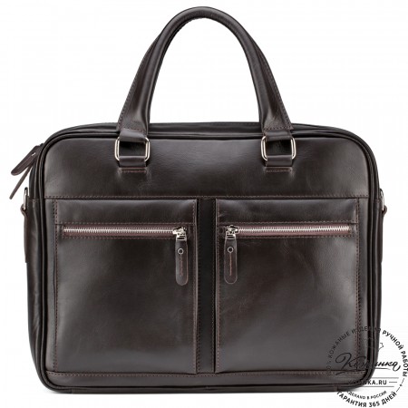Кожаная деловая сумка "Гофман" (коричневая) 