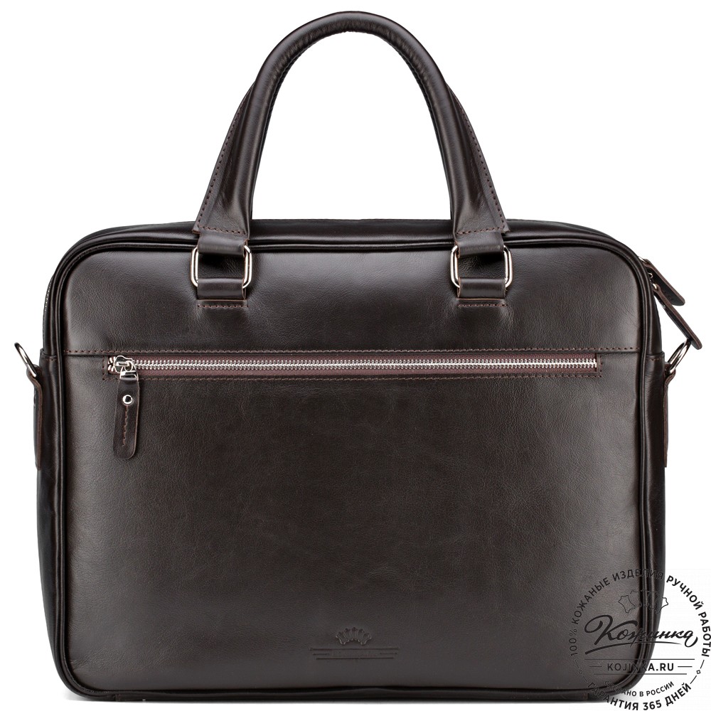 Кожаная деловая сумка "Гофман" (коричневая) 