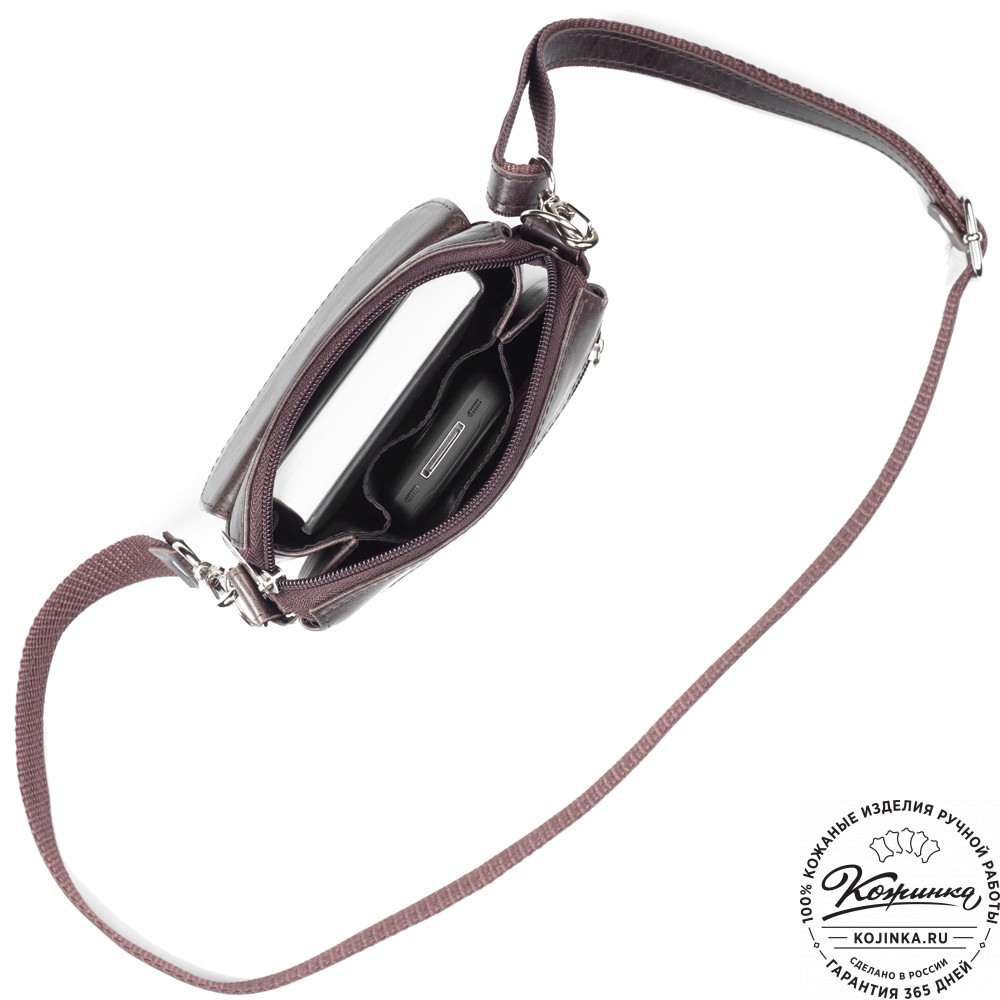 Кожаная сумка "Вуди" (тёмно-коричневый антик)