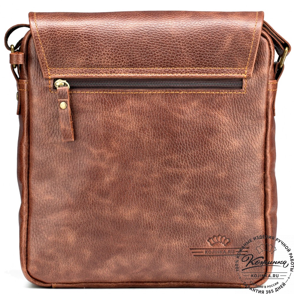 Кожаная сумка через плечо "Алекс" (светло-коричневая) 