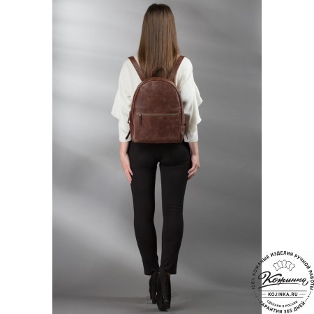 Кожаный рюкзак "Джессика" (хаки гладкая кожа)