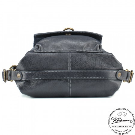 Женская кожаная сумка-рюкзак "Ника" (чёрная)