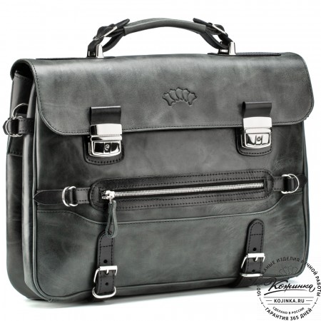 Кожаный портфель "Сталкер" (черный антик)