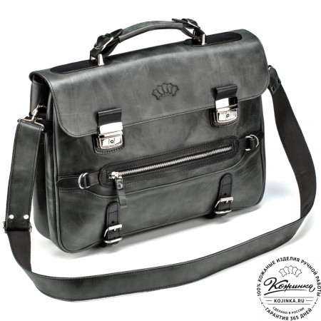 Кожаный портфель "Сталкер" (черный антик)