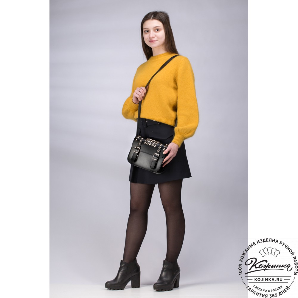 Женская кожаная сумка "Наоми" (чёрная)