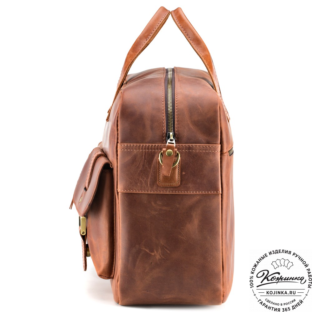 Кожаная деловая сумка "Райли" (коричневый крейзи) 