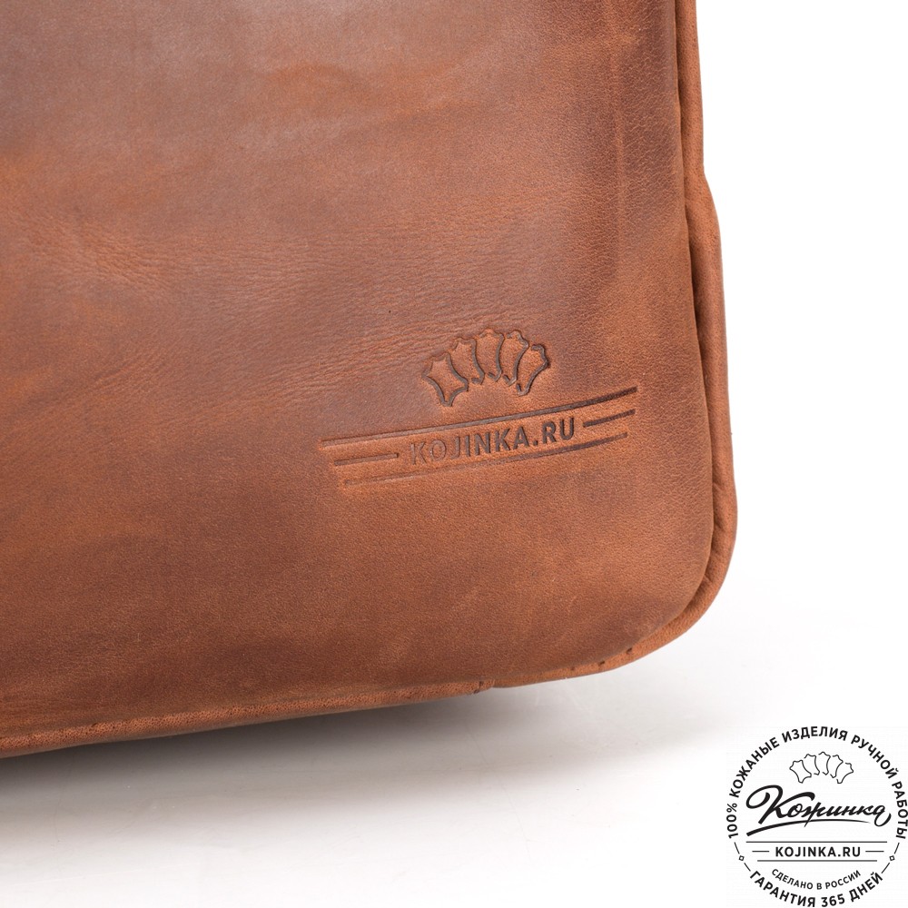 Кожаная деловая сумка "Райли" (коричневый крейзи) 