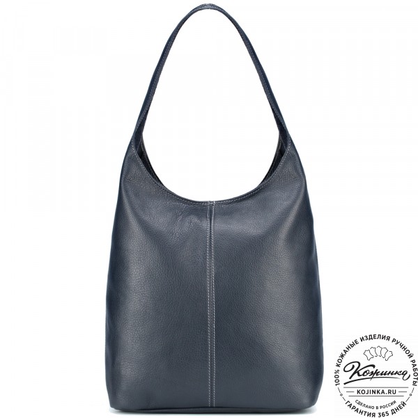 Женская кожаная сумка "Винтаж" (синяя) . фото 1