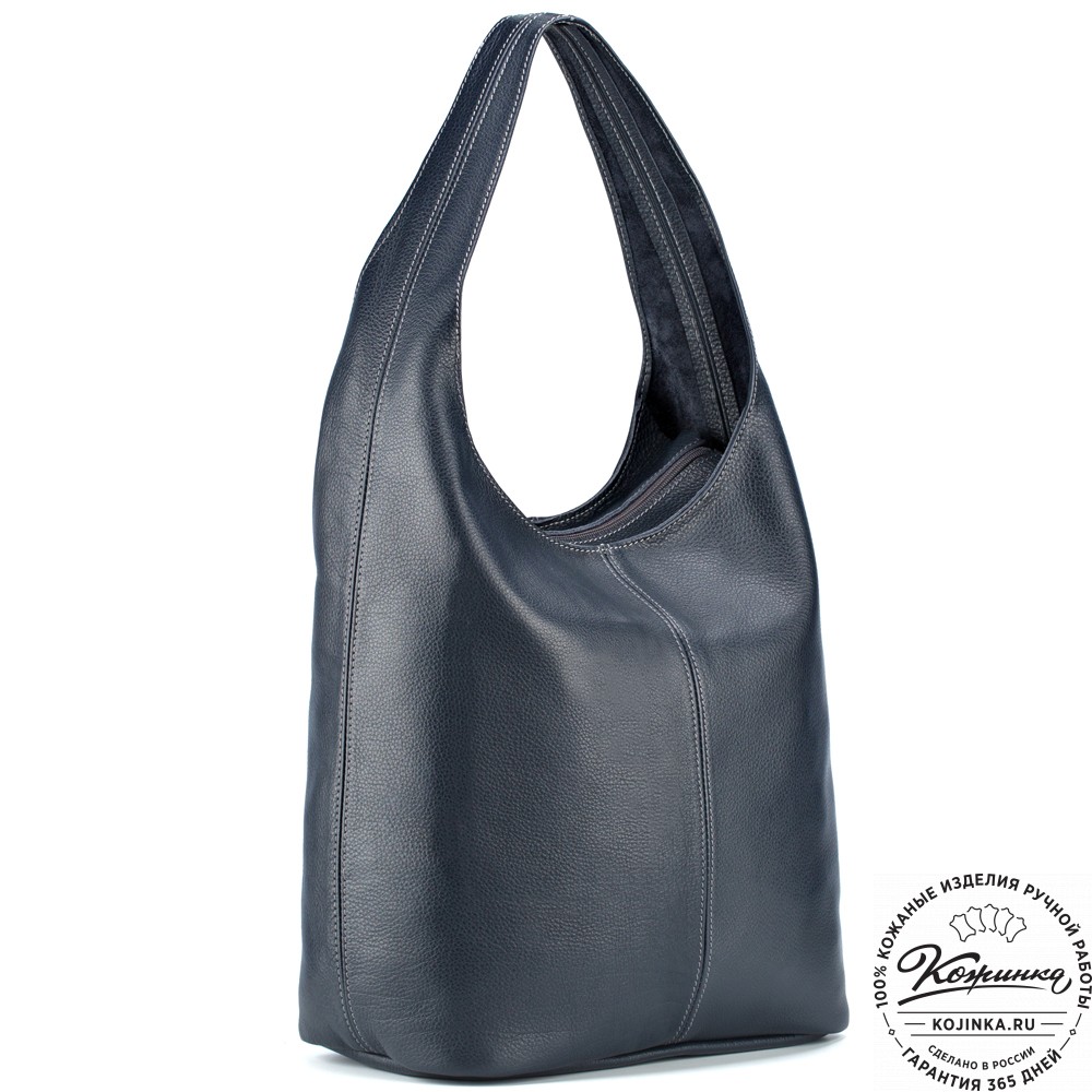 Женская кожаная сумка "Винтаж" (синяя) 