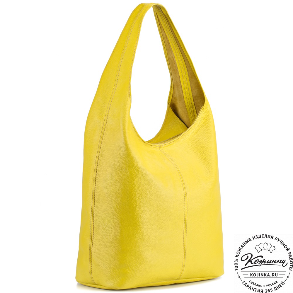 Женская кожаная сумка "Винтаж" (жёлтая) 