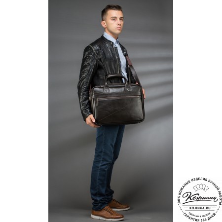 Кожаная деловая сумка "Андерсон" (коричневая) 