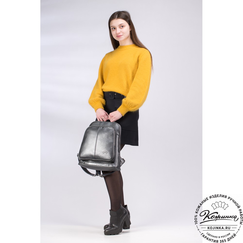 Кожаный рюкзак "Бэтси" (чёрный)