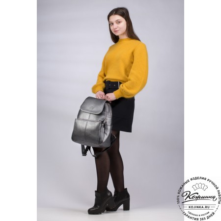 Кожаный рюкзак "Дафна" (чёрный)