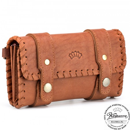 Кожаный клатч "Смит" (рыжий)