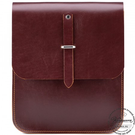 Кожаная сумка через плечо "Казань" (коричневая) 