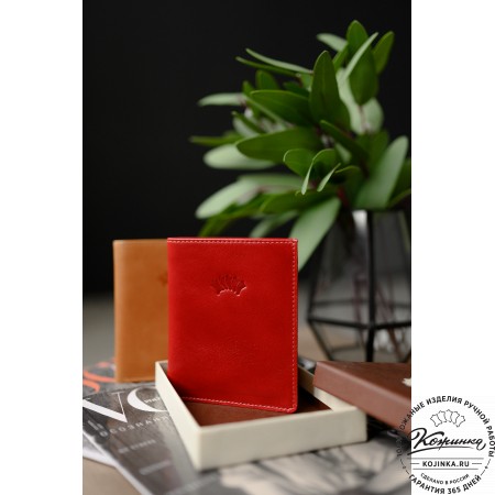 Кожаное портмоне "Россия" (кэмэл)