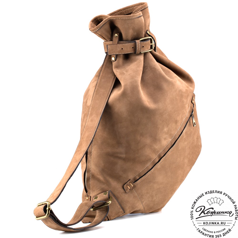 Кожаный рюкзак "Селена" (какао нубук)