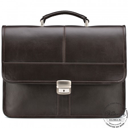 Кожаный портфель "Вильгельм" (тёмно-коричневый)