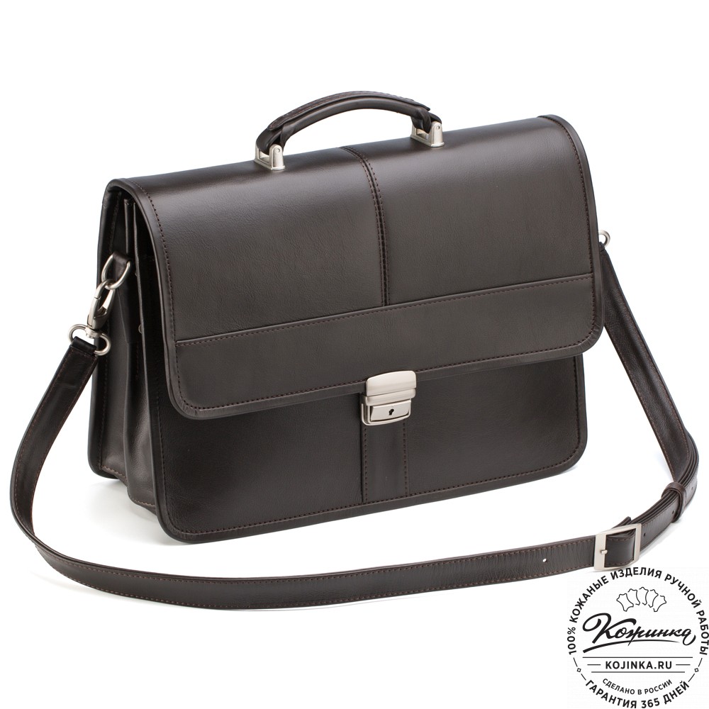 Кожаный портфель "Вильгельм" (тёмно-коричневый)