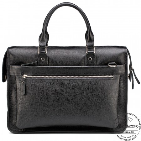 Кожаная деловая сумка "Вильямс" (чёрная) 