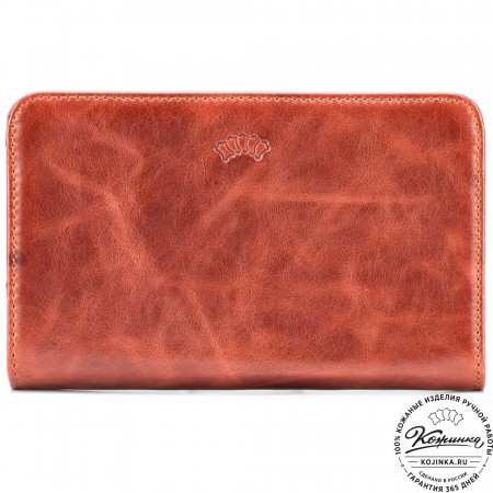 Кожаный клатч "Вилли" (рыжий антик)