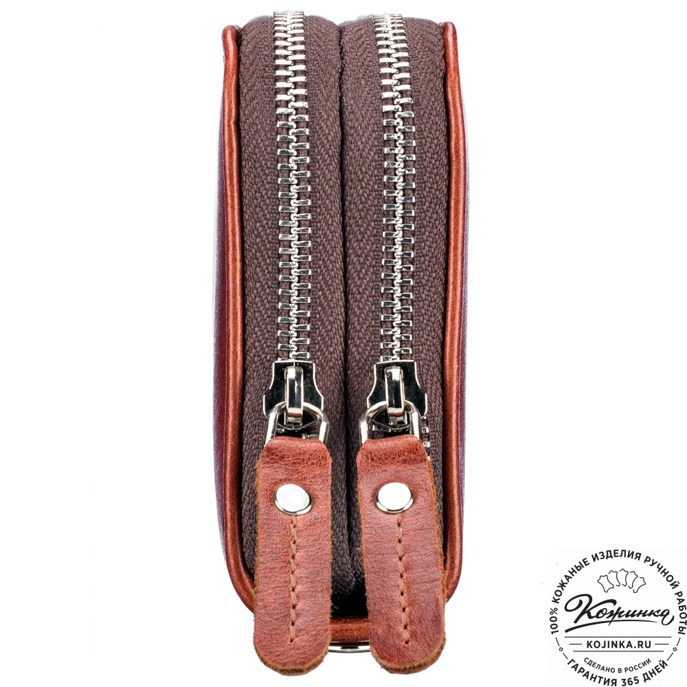 Кожаный клатч "Льюис" (рыжий антик) 