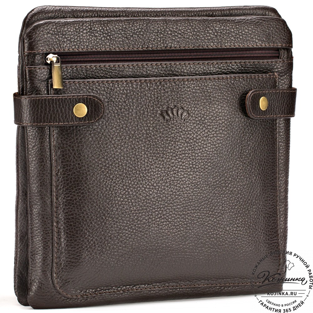 Кожаная сумка "Гарольд" (тёмно-коричневая)