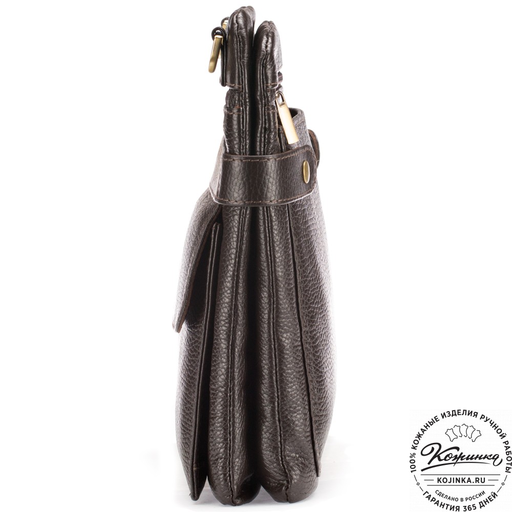 Кожаная сумка "Гарольд" (тёмно-коричневая)